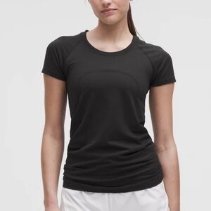 Black Lulu lemon swiftly tech Short Sleeve full length